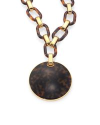 Michael Kors | Metallic Faux Tortoise Chain Necklace | Lyst