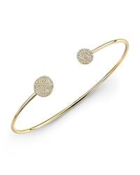 Anne Sisteron - 14kt Yellow Gold Diamond Disc Cuff - Lyst