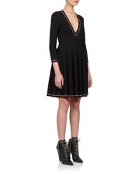 Lyst - Givenchy Stud Trim Knitted Dress in Black