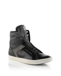 BOSS Green Black Sneakers 'Attitube' In Smooth Leather for men