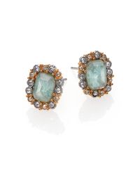 Alexis Bittar | Metallic Elements Gilded Muse D'ore Amazonite & Crystal Earrings | Lyst
