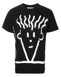 Etudes Studio Black Fido Dido Print T-shirt for men
