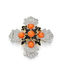 Kenneth Jay Lane | Multicolor Cabochon Cross Pin | Lyst