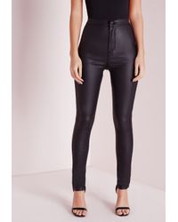 missguided wet look jeans