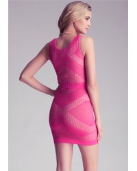 Bebe Pink Triangle Double Layer Dress