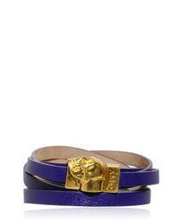 Alexander McQueen | Purple Skull Multi Rows Leather Bracelet | Lyst