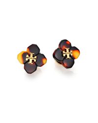 Tory Burch | Brown Babylon Stud Earrings | Lyst