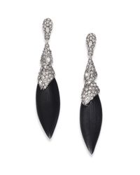Alexis Bittar | Black Deco Lucite & Crystal Articulated Marquis Drop Earrings | Lyst