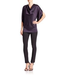 Vera Wang | Black Skinny Five-pocket Pants | Lyst
