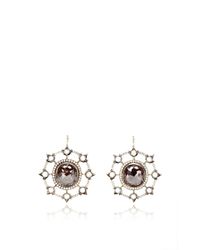 Sylva & Cie | Metallic One Of A Kind Rough Diamond Art Deco Earrings | Lyst