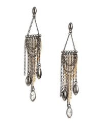ABS By Allen Schwartz | Metallic Bitter Not Sweet Draped Chain Fringe Chandelier Earrings | Lyst