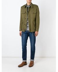 Burberry Brit Cotton Classic Military Jacket in Green for Men - Lyst