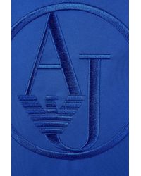 Armani Jeans | Blue Flat Messenger Bag In Nylon With Embroidered Logo | Lyst