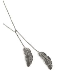 Valentino | Metallic Feather Pendant Open Chain Necklace | Lyst