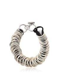 Ann Demeulemeester | Metallic Silver Colored Rings Silk Satin Bracelet | Lyst