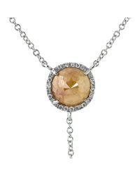 Anne Sisteron - Metallic 14kt White Gold Raw Diamond Flirt Necklace - Lyst