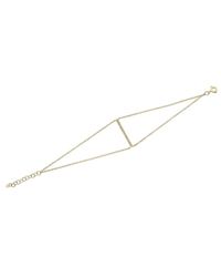 Anne Sisteron - 14kt Yellow Gold Diamond Thin Bar Double Chain Bracelet - Lyst