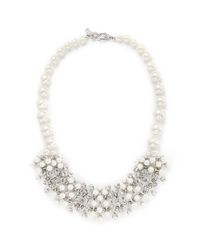 Kenneth Jay Lane | Metallic Pearl And Crystal Necklace | Lyst
