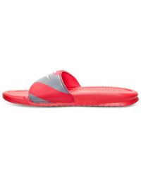 Nike Men'S Benassi Jdi Print Slide Sandals From Finish Line in Red for ...