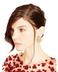 Oscar de la Renta | Purple Magenta Multi Crystal Button Earrings | Lyst