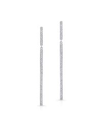 Anne Sisteron - Metallic 14kt White Gold Diamond Long Bar Earrings - Lyst