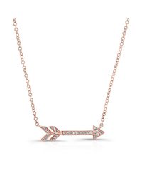 Anne Sisteron - Pink 14kt Rose Gold Diamond Arrow Necklace - Lyst