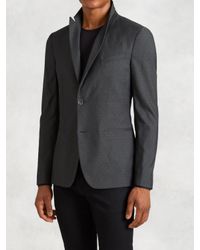 John Varvatos | Gray Peak Lapel Soft Jacket for Men | Lyst