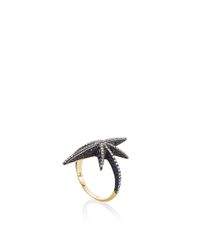 Venyx | Metallic Black Rhodium Star Ring | Lyst