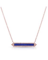 Anne Sisteron | Metallic 14kt Rose Gold Lapis Diamond Bar Necklace | Lyst