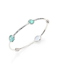 Ippolita | Blue Wonderland Tahiti Mother-of-pearl, Clear Quartz & Sterling Silver Mini Gelato Doublet Station Bangle | Lyst