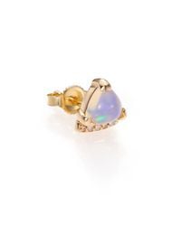 Phyne By Paige Novick | Purple Marta Moonstone, Diamond & 14k Yellow Gold Trillion Single Stud Earring | Lyst