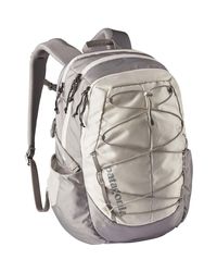 white patagonia backpack