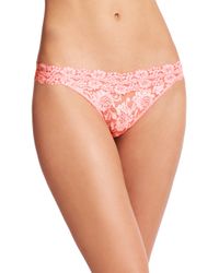 Hanky Panky | Pink Cross-dye Original Rise Lace Thong | Lyst