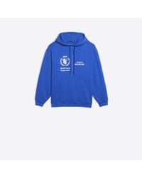 Balenciaga Fleece WFP Hoodie in Blau für Herren - Lyst