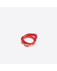 Balenciaga | Red Giant Gold Bracelet Triple Tour | Lyst
