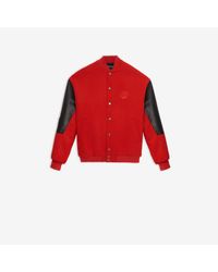 Balenciaga Wolle College-Jacke in Rot für Herren - Lyst