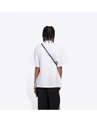 Balenciaga Scribble Logo Curved T-shirt in White - Lyst
