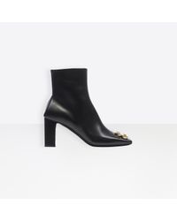 Botines BB Double Square Balenciaga de Cuero de color Negro | Lyst