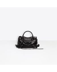 balenciaga mini city black silver