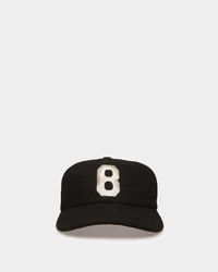 Bally Embroidered Baseball Hat In Black Wool