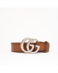 GUCCI Belts Women, Double G buckle belt h 3 cm Brown