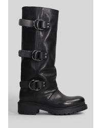 METISSE Black Low Heels Boots