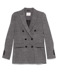Circolo 1901 Gray Cotton Double-Breasted Jacket