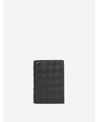 Bottega Veneta White Intrecciato Passport Card Holder for men