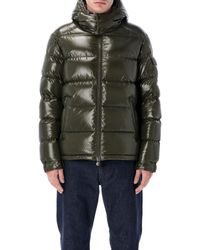 Moncler Black Maya Short Down Jacket In Shiny Nylon for men