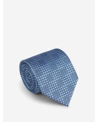 Brioni Blue Textured Silk Tie for men