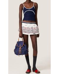 Miu Miu Blue Top Jersey Stretch