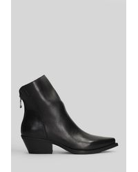 METISSE Black Texan Ankle Boots