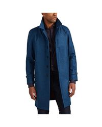 Barneys New York Blue Wool-cashmere Topcoat for men