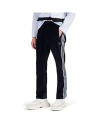 Needles Blue Striped Cotton-blend Velour Track Pants for men